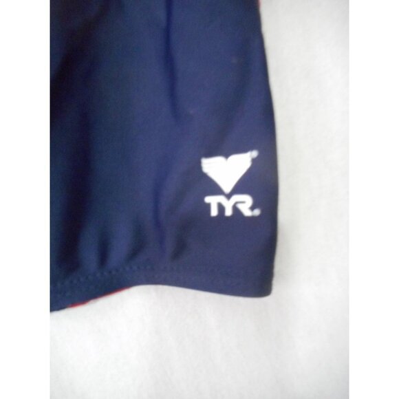 Tyr Durafast Men's Swimsuit Red Blue Sz 32 - Picture 2 of 4